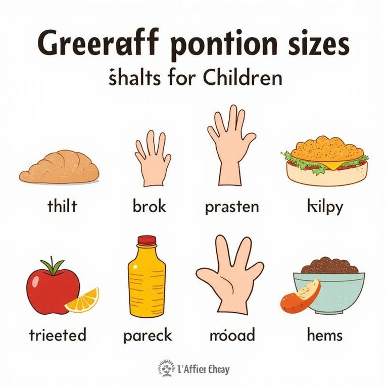 Infografía sobre porciones correctas para niños